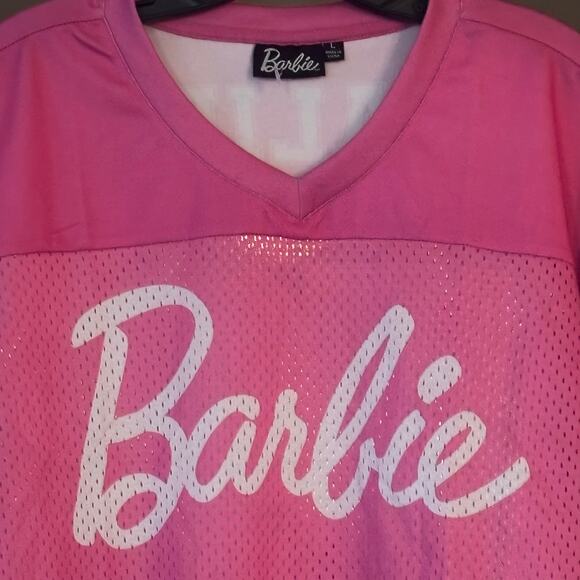 Barbie Malibu Women’s Cropped Football #59 Shirt Jersey Size Large Pink - Picture 2 of 10